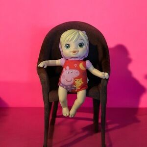 Baby Alive Doll Goodnight Peppa Blonde Hair Peppa Pig Pink Red Hasbro